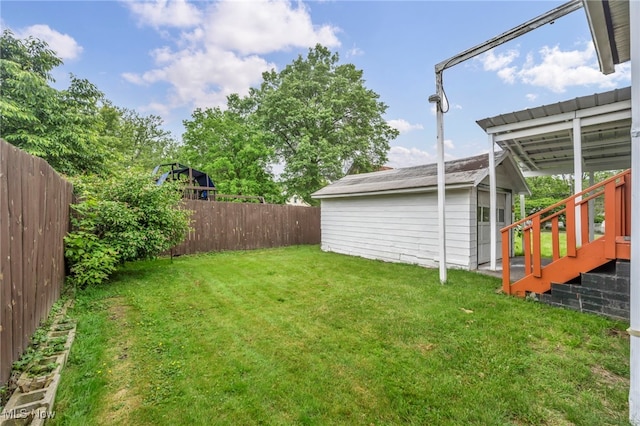 654 Van Everett Ave, Akron, OH 44306 - fenced backyard with an outdoor structure