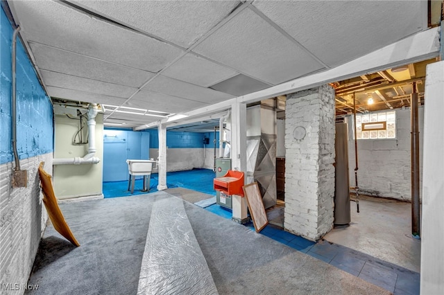654 Van Everett Ave, Akron, OH 44306 - below grade area featuring water heater and heating unit
