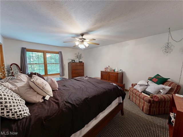 35005 Lisle Ct, Willoughby, OH 44094 - bedroom featuring carpet floors, a ceiling fan, and a textured ceiling