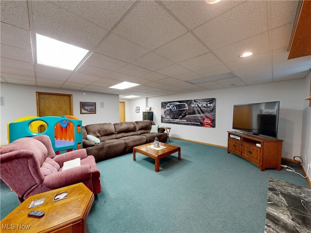 35005 Lisle Ct, Willoughby, OH 44094 - carpeted living room with baseboards and a drop ceiling