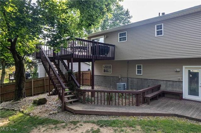 3247 Brooklawn Dr, Norton, OH 44203 - back of house with a wooden deck and stairway