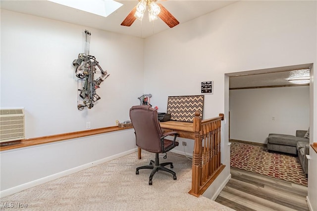 2880 Hetzel Dr, Parma, OH 44134 - office space with ceiling fan, a skylight, and carpet floors