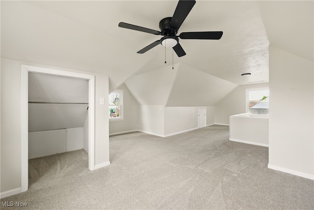 10212 Grace Ave, Garfield Heights, OH 44125 - bonus room featuring carpet floors, lofted ceiling, and a ceiling fan