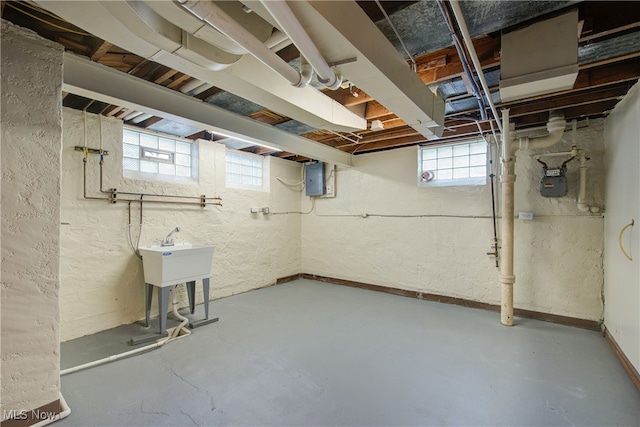 10212 Grace Ave, Garfield Heights, OH 44125 - below grade area featuring a textured wall and electric panel