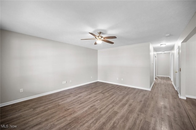 3031 Logan Ln Unit 1, Rock Creek, OH 44084 - unfurnished room featuring a ceiling fan, dark wood finished floors, and a smoke detector