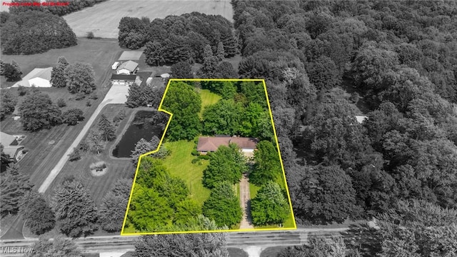 3612 Ridge Rd, Cortland, OH 44410 - view of property location with a forest and property boundaries highlighted