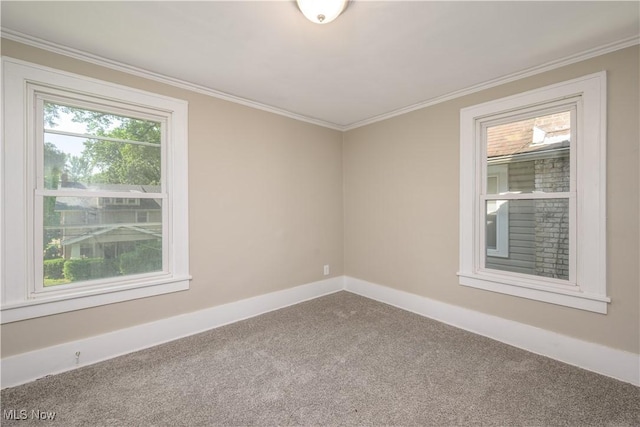1057 Bloomfield Ave, Akron, OH 44302 - carpeted empty room with ornamental molding