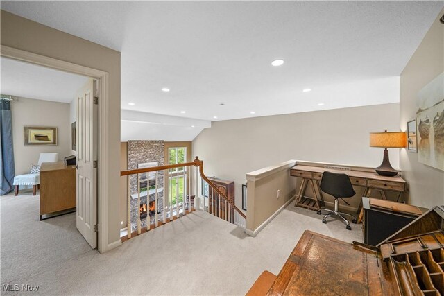 196 Chisholm Ct, Aurora, OH 44202 - office area featuring carpet and recessed lighting