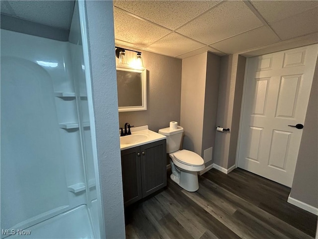 7295 Clovermeade Ave, Poland, OH 44514 - bathroom with vanity, wood finished floors, and a paneled ceiling