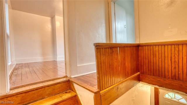 59590 Vocational Rd, Byesville, OH 43723 - staircase featuring hardwood / wood-style floors and a textured wall