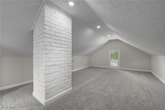 17631 Milburn Ave, Cleveland, OH 44135 - bonus room with a textured ceiling, lofted ceiling, carpet, and recessed lighting