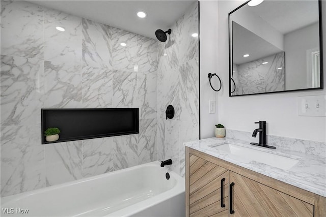 17631 Milburn Ave, Cleveland, OH 44135 - bathroom with vanity and bathing tub / shower combination