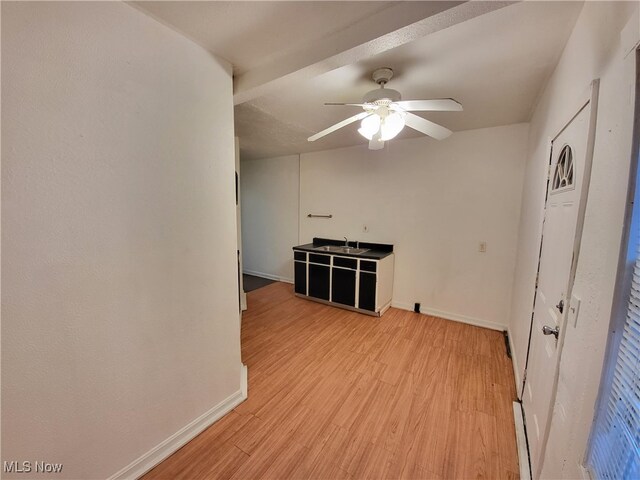 1825 Lakeview Rd, East Cleveland, OH 44112 - empty room with a ceiling fan and light wood-style flooring