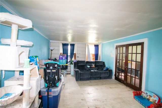 4896 High Hill Rd, Cambridge, OH 43725 - living area with french doors