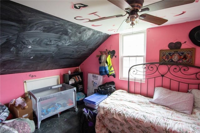4896 High Hill Rd, Cambridge, OH 43725 - bedroom featuring lofted ceiling and ceiling fan