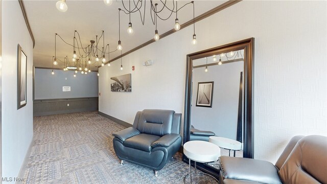 1846 Front St Unit 402, Cuyahoga Falls, OH 44221 - sitting room with a chandelier and carpet floors