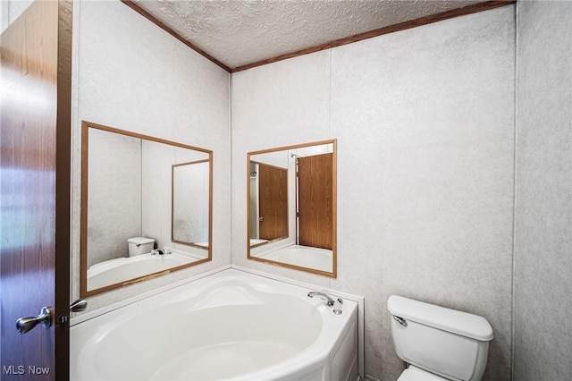 6835 Sidley Rd, Thompson, OH 44086 - bathroom featuring a textured ceiling and ornamental molding
