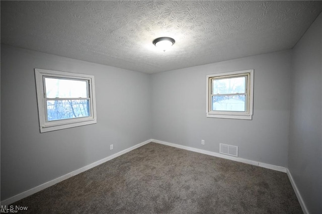 5203 Forest Ave, Maple Heights, OH 44137 - spare room featuring healthy amount of natural light, dark carpet, and a textured ceiling