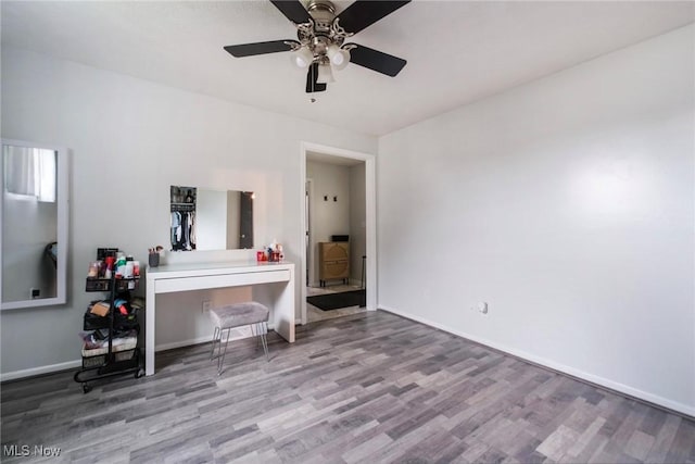 5672 Stanford Ave, Youngstown, OH 44515 - bedroom featuring wood finished floors and ceiling fan