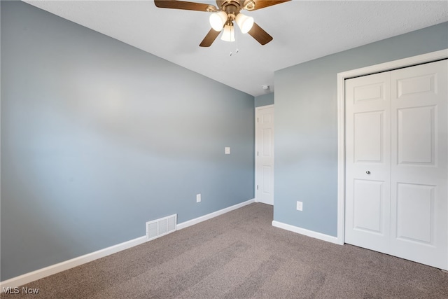 233 E 305th St, Willowick, OH 44095 - unfurnished bedroom with carpet flooring, a closet, and ceiling fan