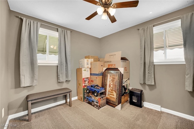 233 E 305th St, Willowick, OH 44095 - misc room featuring a ceiling fan, healthy amount of natural light, and carpet floors