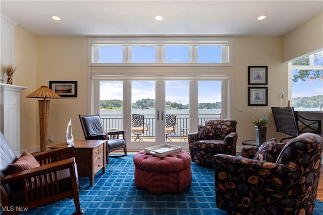 30 E Mohawk Dr, Malvern, OH 44644 - living room with a water view and recessed lighting