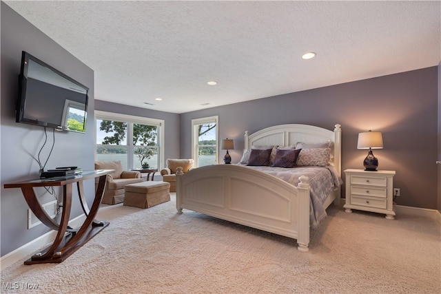 30 E Mohawk Dr, Malvern, OH 44644 - bedroom with light colored carpet, a textured ceiling, and recessed lighting