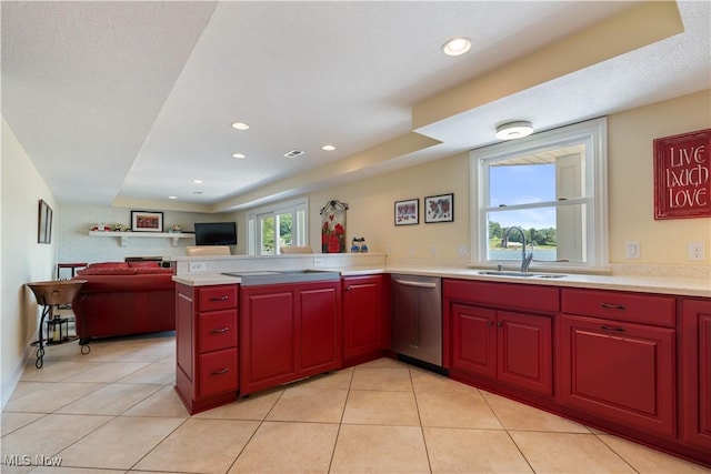 30 E Mohawk Dr, Malvern, OH 44644 - kitchen featuring stainless steel dishwasher, open floor plan, light countertops, a peninsula, and recessed lighting