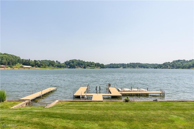 32 E Mohawk Dr, Malvern, OH 44644 - dock area featuring a water view and a yard