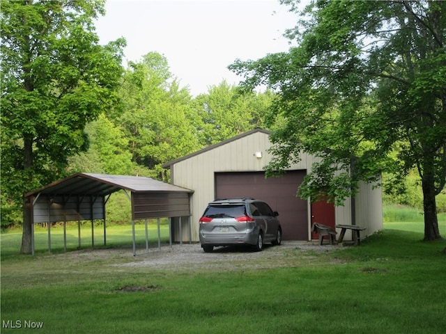 4455 Buck Run, Linesville, PA 16424 - view of car parking featuring a detached garage
