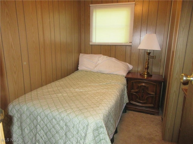 4455 Buck Run, Linesville, PA 16424 - carpeted bedroom featuring wood walls