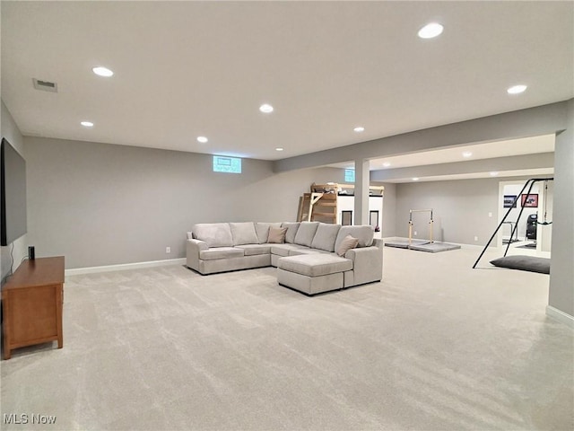 3179 Merion Ct, Westlake, OH 44145 - living area featuring light carpet and recessed lighting