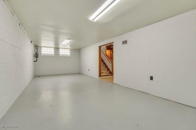 4465 W 156th St, Cleveland, OH 44135 - below grade area with stairs and concrete block wall