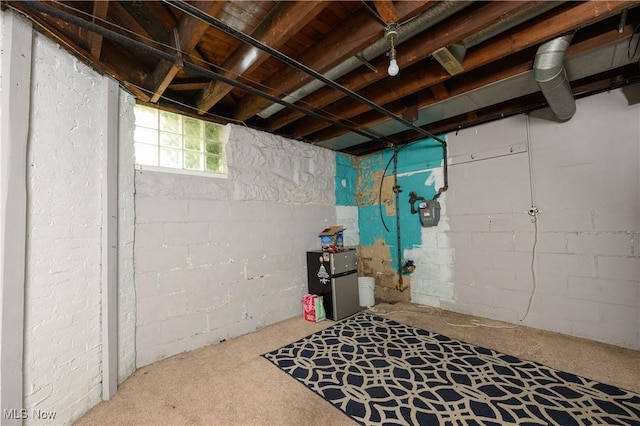 815 N Walnut St, Dover, OH 44622 - basement featuring concrete block wall and carpet