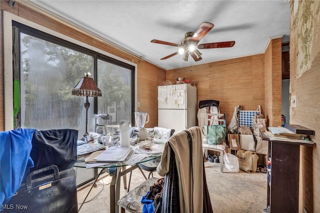 552 Turney Rd Unit A, Bedford, OH 44146 - dining area featuring ceiling fan and a textured ceiling