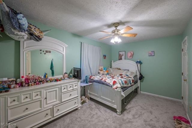 106 Wedgewood Dr, Parkersburg, WV 26104 - bedroom with light colored carpet, a textured ceiling, and ceiling fan