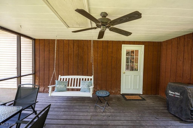 106 Wedgewood Dr, Parkersburg, WV 26104 - wooden terrace featuring a ceiling fan