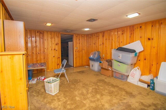 104 W Blvd, Mingo Junction, OH 43938 - finished basement featuring carpet flooring and wood walls