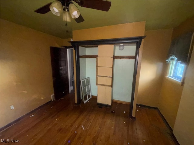 1395 Goodyear Blvd, Akron, OH 44305 - unfurnished bedroom with wood finished floors and ceiling fan