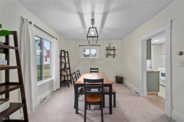 326 N Park Ave, Alliance, OH 44601 - dining room with light carpet and a textured ceiling