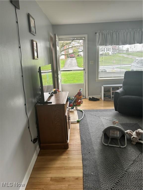 7438 Westview Dr, Youngstown, OH 44512 - living room with light wood-style floors