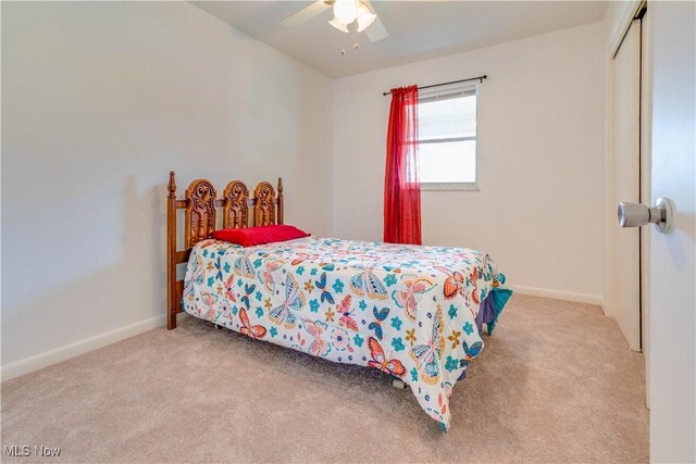 1701 19th Ave, Parkersburg, WV 26101 - bedroom featuring carpet floors, a closet, and a ceiling fan