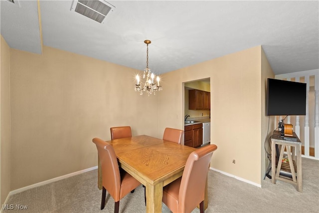 2112 Acacia Park Dr Unit 524, Lyndhurst, OH 44124 - dining room featuring a chandelier and light carpet