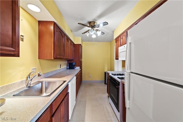 2112 Acacia Park Dr Unit 524, Lyndhurst, OH 44124 - kitchen with white appliances, ceiling fan, and light countertops