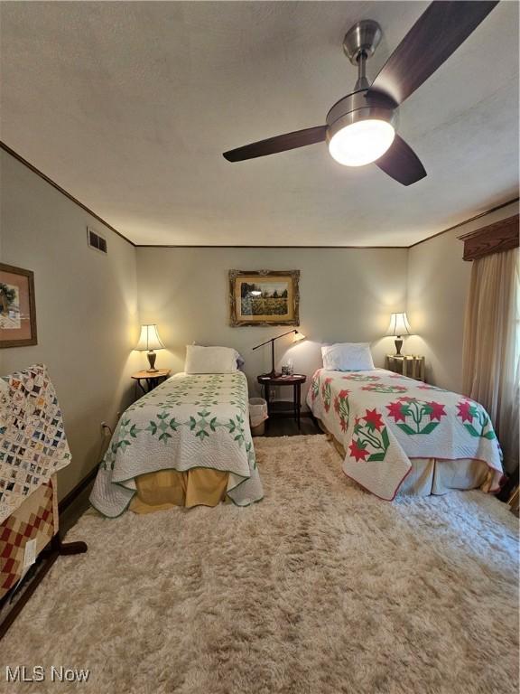 7261 Austin Dr, Mcconnelsville, OH 43756 - carpeted bedroom with a ceiling fan