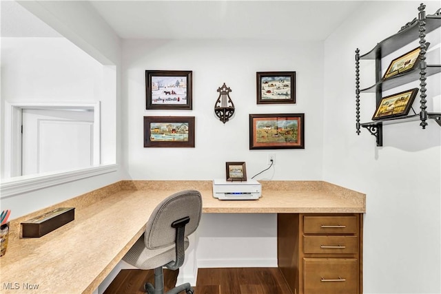 23200 St Andrews Dr, Columbia Station, OH 44028 - office with built in desk and dark wood-style flooring