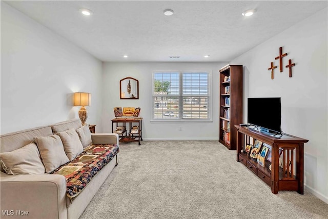 23200 St Andrews Dr, Columbia Station, OH 44028 - carpeted living area featuring baseboards and recessed lighting