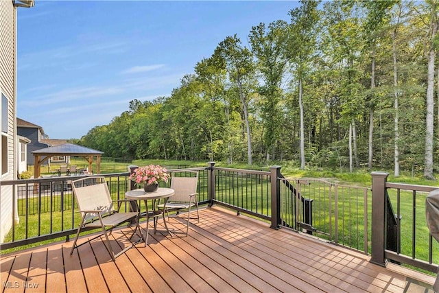 23200 St Andrews Dr, Columbia Station, OH 44028 - deck with a gazebo and a yard