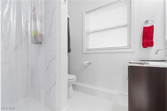 14203 Hatfield Rd, Rittman, OH 44270 - bathroom with vanity and a marble finish shower