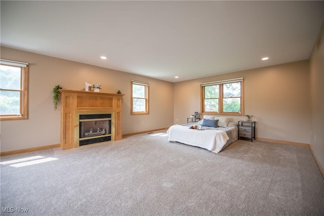 809 Mcdaniel Ave, Minerva, OH 44657 - bedroom with a fireplace with flush hearth, carpet floors, and recessed lighting